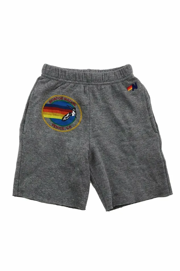 Kids AVIATOR NATION MILL VALLEY KIDS SWEATSHORTS 8211 HEATHER GREY Aviator Nation