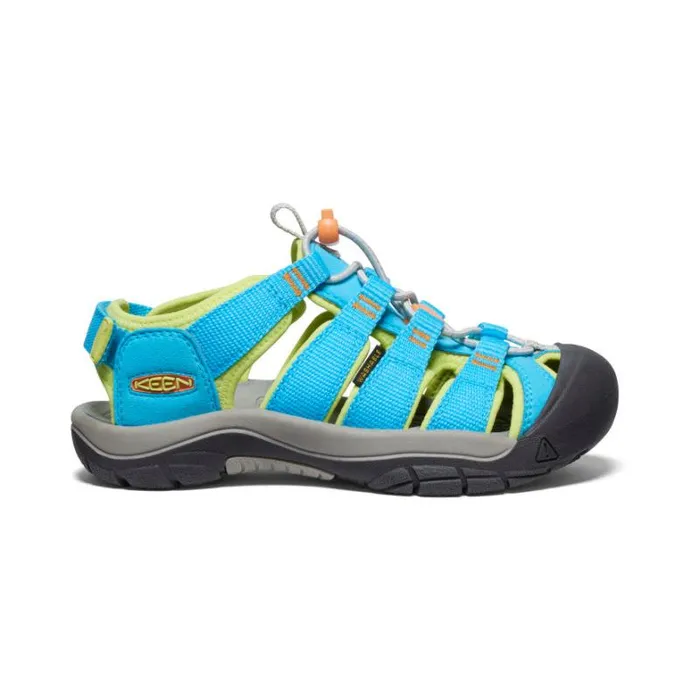 Kids KEEN Playground Big Kids039 Newport Boundless Blue AtollDaiquiri Green Sandal