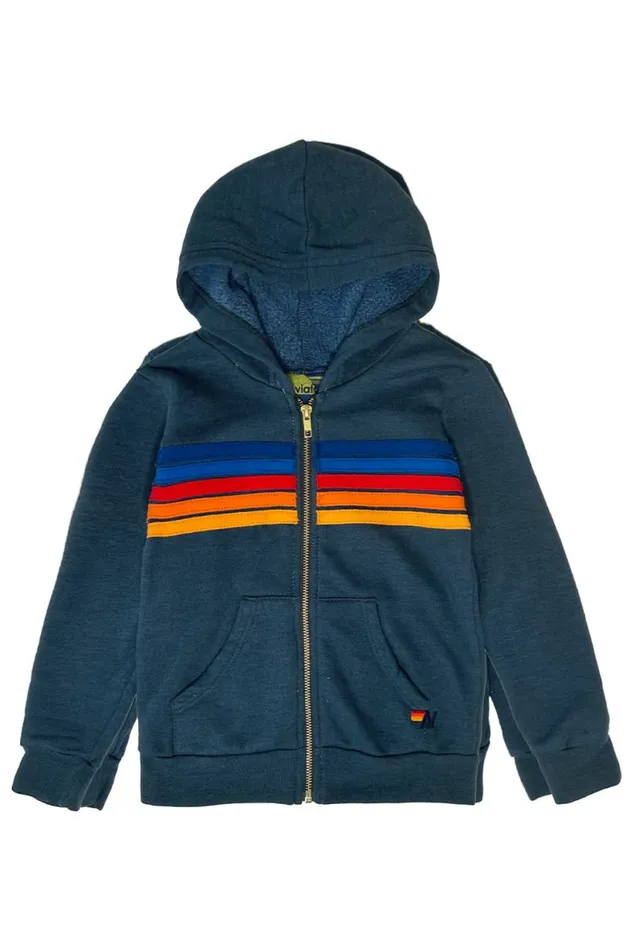 Kids KID039S 5 STRIPE HOODIE 8211 DEEP OCEAN 2 Aviator Nation