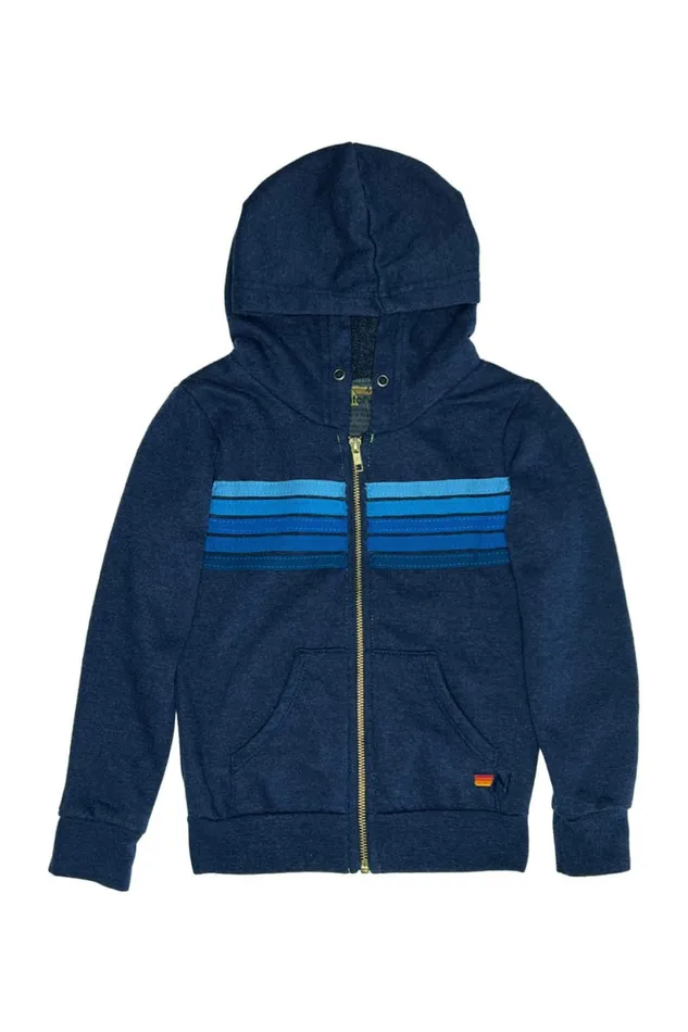 Kids KID039S 5 STRIPE HOODIE 8211 NAVY BLUE STRIPES Aviator Nation