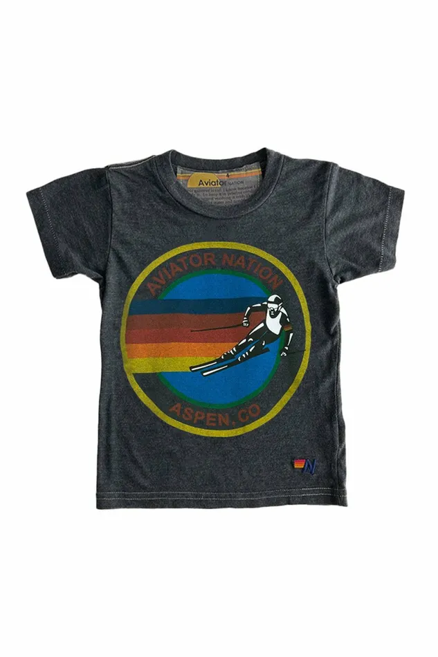 Kids KID039S AVIATOR NATION ASPEN TEE 8211 CHARCOAL Aviator Nation