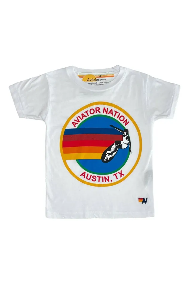 Kids KID039S AVIATOR NATION AUSTIN TEE 8211 WHITE Aviator Nation