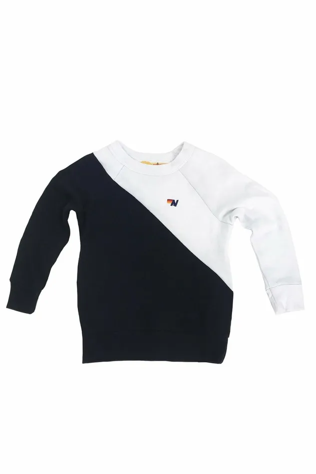 Kids KID039S GLIDER CREW SWEATSHIRT 8211 WHITE BLACK Aviator Nation
