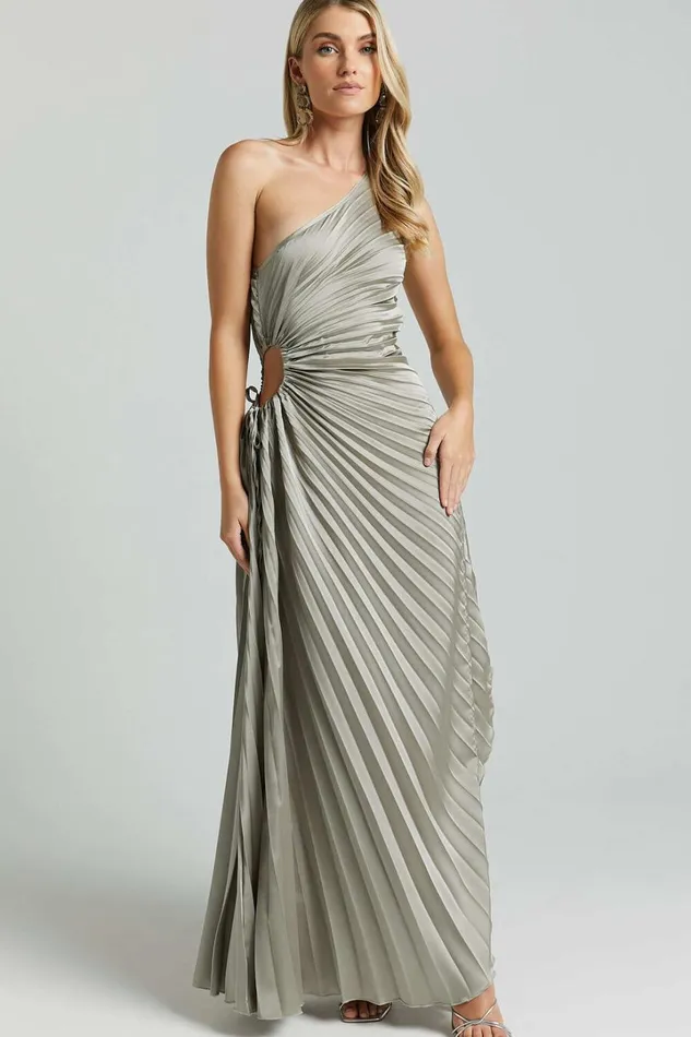 Kitsune Midi Dress 8211 One Shoulder Cut Out Dress In Sage Women Showpo Dresses