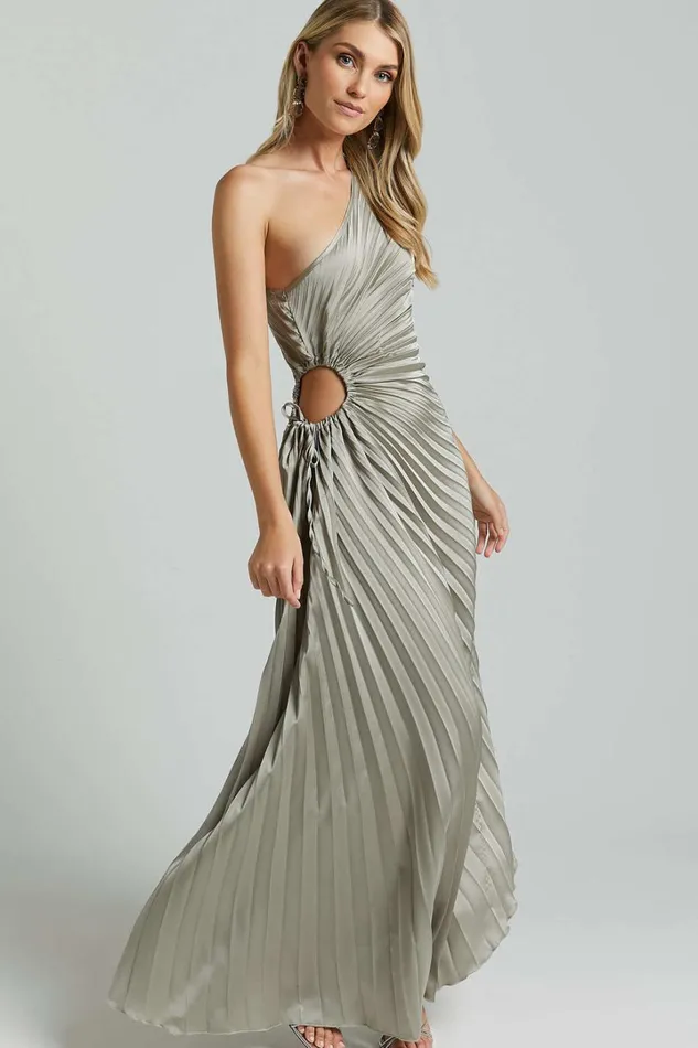 Kitsune Midi Dress 8211 One Shoulder Cut Out Dress In Sage Women Showpo Dresses
