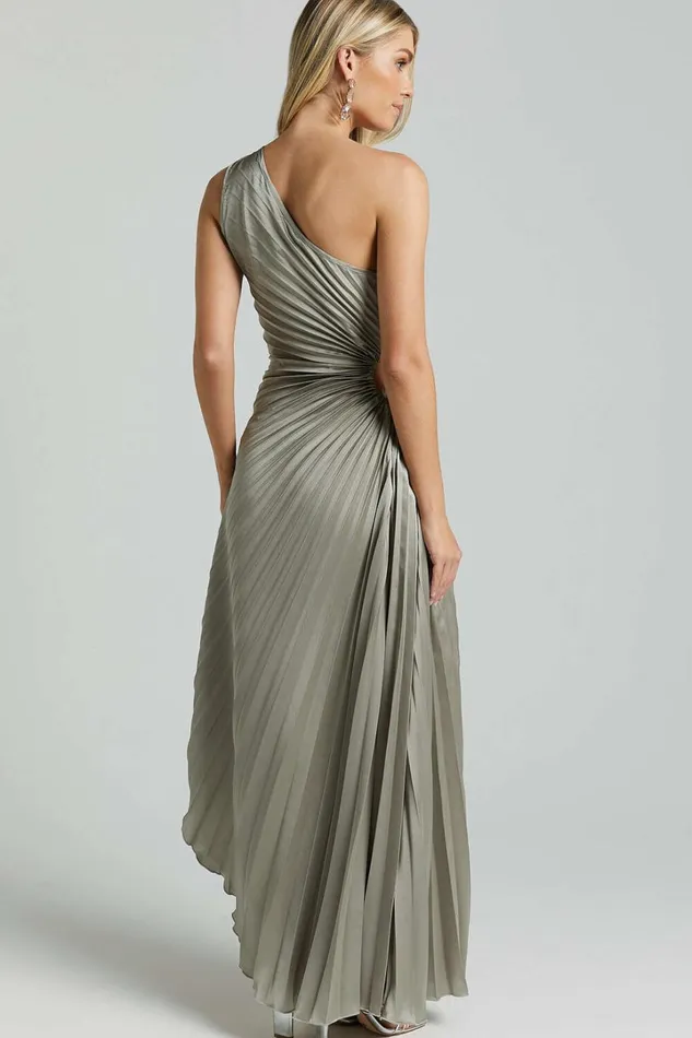 Kitsune Midi Dress 8211 One Shoulder Cut Out Dress In Sage Women Showpo Dresses