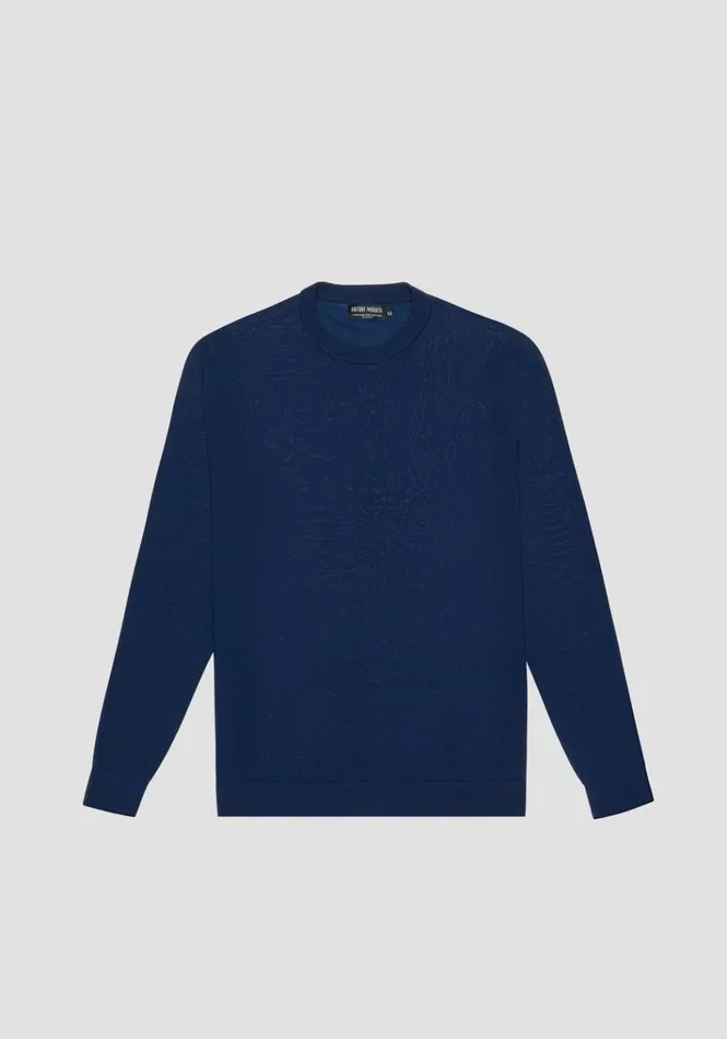 Knitwear Men Antony Morato Regular Fit Wool Blend Jumper Blue Navy