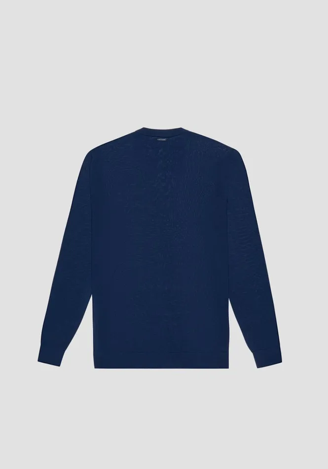 Knitwear Men Antony Morato Regular Fit Wool Blend Jumper Blue Navy