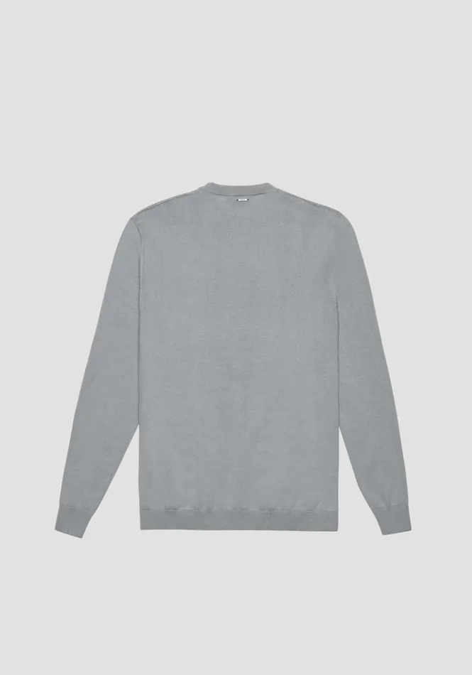 Knitwear Men Antony Morato Regular Fit Wool Blend Jumper With Geometric Pattern Medium Gray Melange