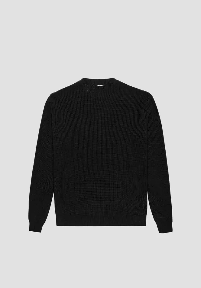 Knitwear Men Antony Morato Relaxed Fit Sweater In Cotton With Fabric Pocket Black
