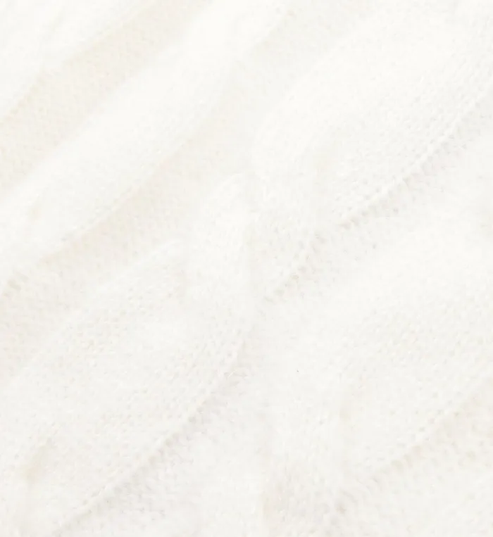 Knitwear Women Sporty and Rich Faubourg Cableknit Wool Cashmere Pants 8211 CreamWhite