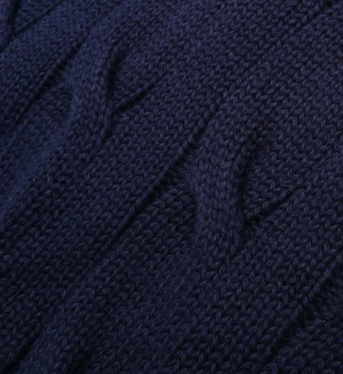 Knitwear Women Sporty and Rich SRC Cableknit VNeck Sweater 8211 NavyWhite
