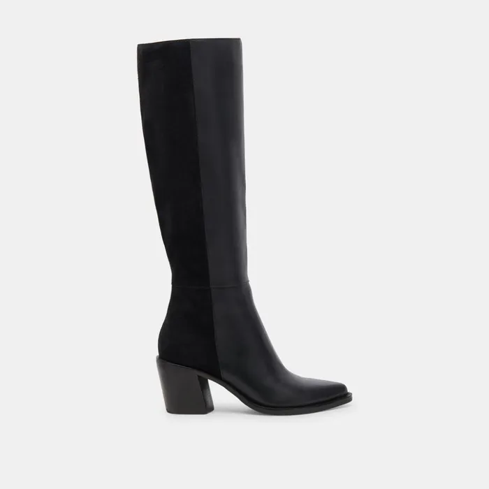 Kristy Boots Black Leather Women Dolce Vita Boots and Booties