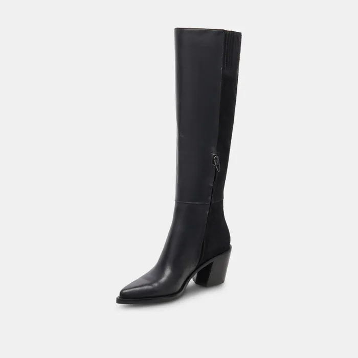 Kristy Boots Black Leather Women Dolce Vita Boots and Booties