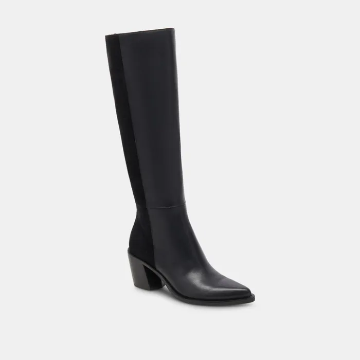 Kristy Boots Black Leather Women Dolce Vita Boots and Booties