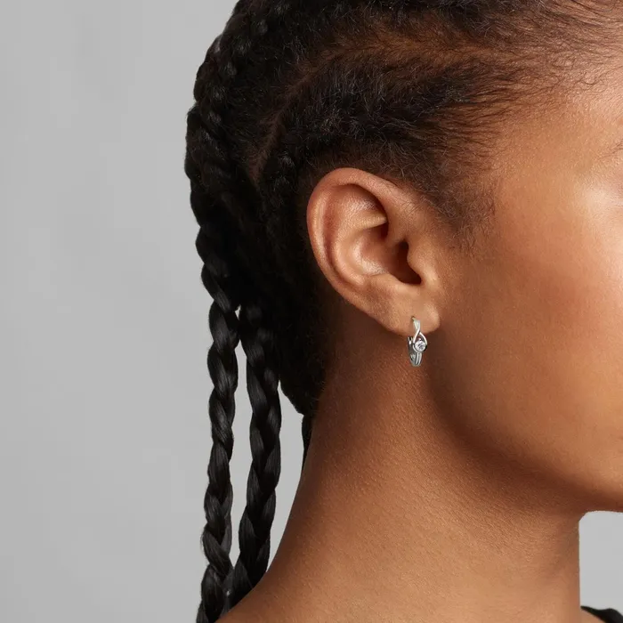 LabGrown Diamond Earrings Women Pandora Online Infinite Sterling Silver Labgrown Diamond Hoop Earrings