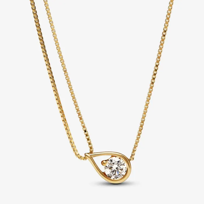 LabGrown Diamond Necklaces Women Pandora Online Infinite 14k Gold Labgrown Diamond Double Chain Collier Necklace Gold