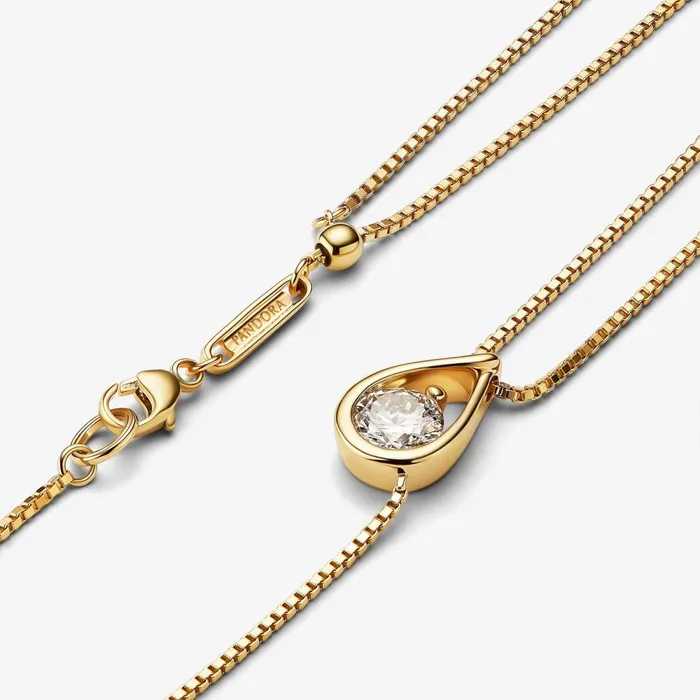 LabGrown Diamond Necklaces Women Pandora Online Infinite 14k Gold Labgrown Diamond Double Chain Collier Necklace Gold