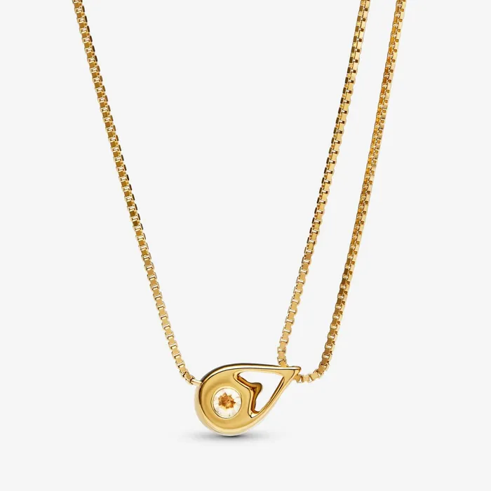 LabGrown Diamond Necklaces Women Pandora Online Infinite 14k Gold Labgrown Diamond Double Chain Collier Necklace Gold