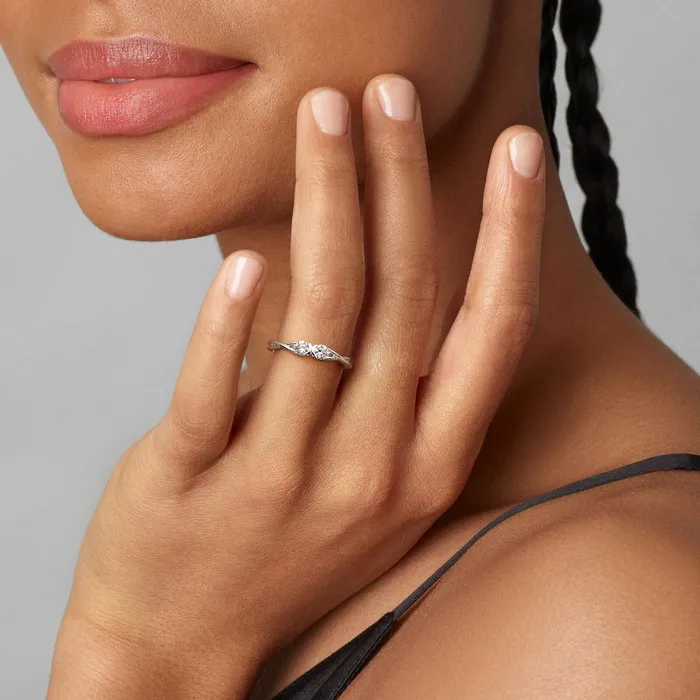 LabGrown Diamond Rings Women Pandora Online Infinite Sterling Silver Double Facing Labgrown Diamond Ring