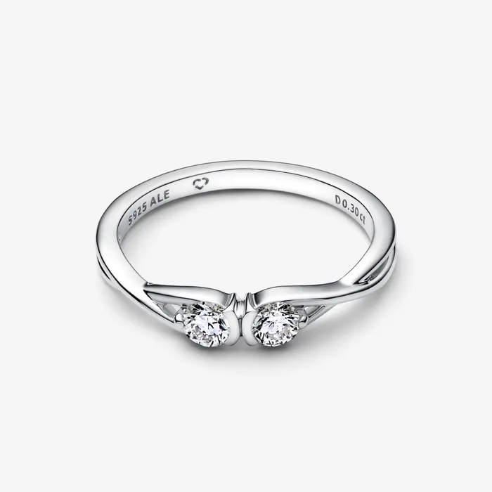 LabGrown Diamond Rings Women Pandora Online Infinite Sterling Silver Double Facing Labgrown Diamond Ring