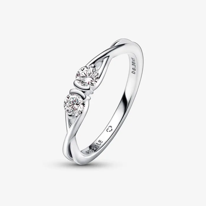 LabGrown Diamond Rings Women Pandora Online Infinite Sterling Silver Double Facing Labgrown Diamond Ring