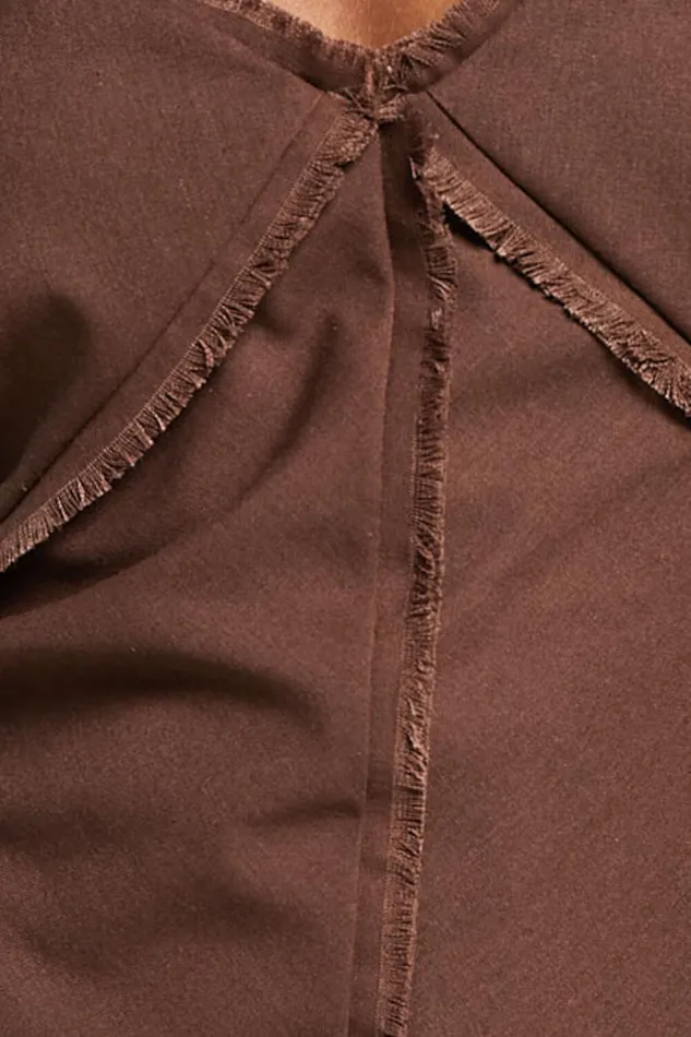 Lauryn Mini Dress 8211 Linen Look V Neck A Line Dress In Chocolate Women Showpo Dresses