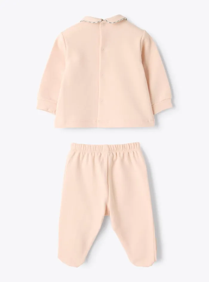 Layette Baby 036 Il Gufo Twopiece Cotton Stretch Fleece Set