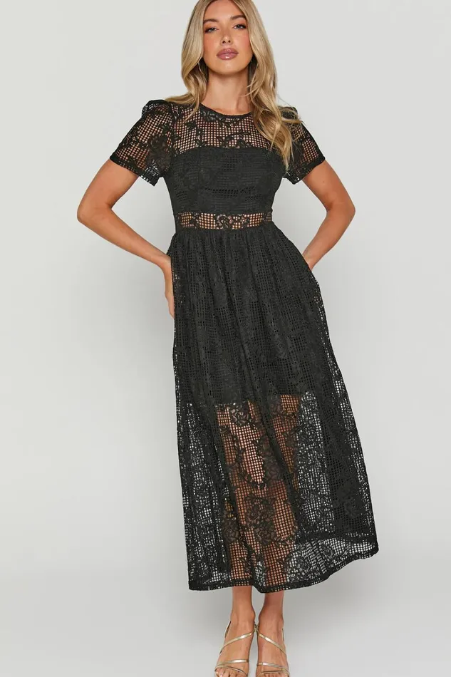 Leon Midi Dress 8211 Short Sleeve Dress In Black Women Showpo Curve Clothes