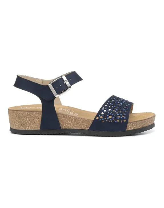 Leslie Sandals Navy Women Hotter Evening and Smart