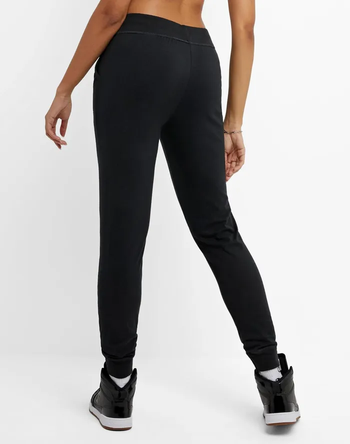Lightweight Lounge Joggers C Logo 29034 Black Women Champion Pants