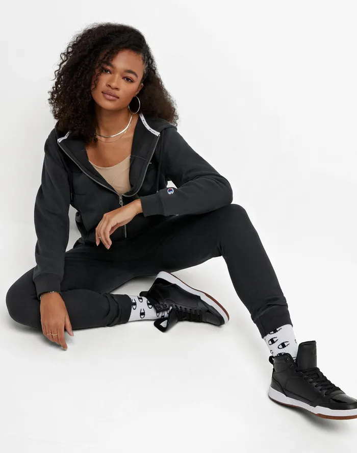 Lightweight Lounge Joggers C Logo 29034 Black Women Champion Pants
