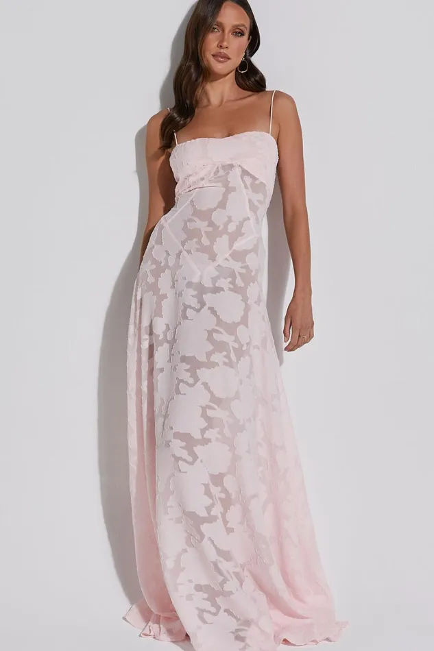 Lily Maxi Dress 8211 Sheer Jacquard Maxi Dress In Pink Women Showpo Dresses