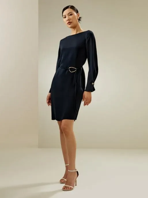 Lilysilk Boatneck Midi Dress With Belt Women Jumpsuits Dresses