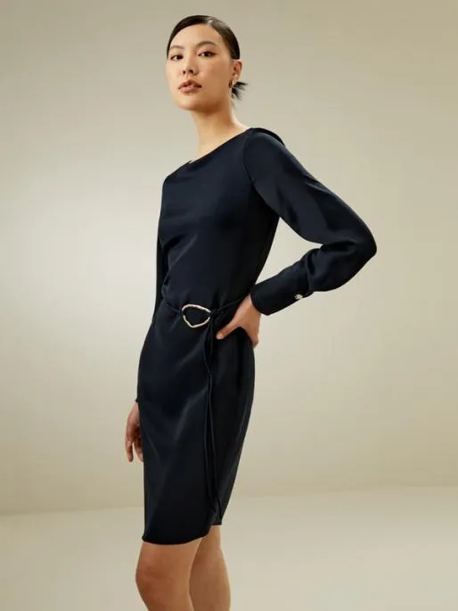 Lilysilk Boatneck Midi Dress With Belt Women Jumpsuits Dresses