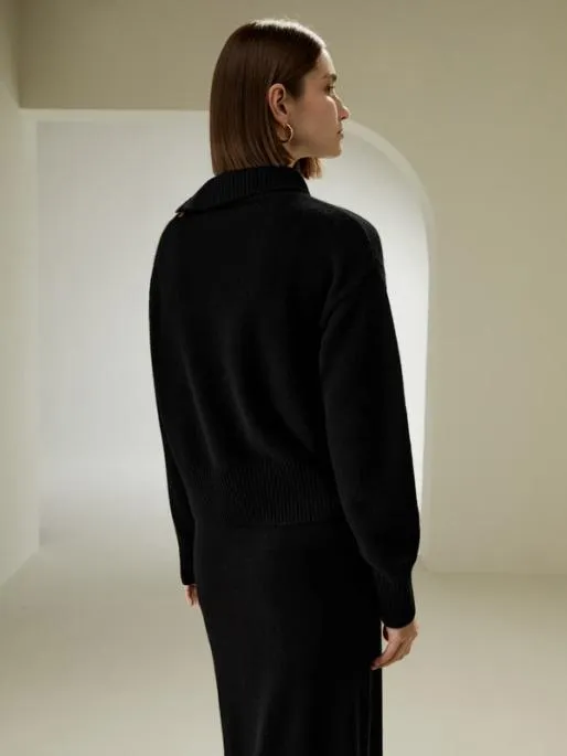 Lilysilk Cashmere Sweater With Row Of Side Buttons Women Knitwear