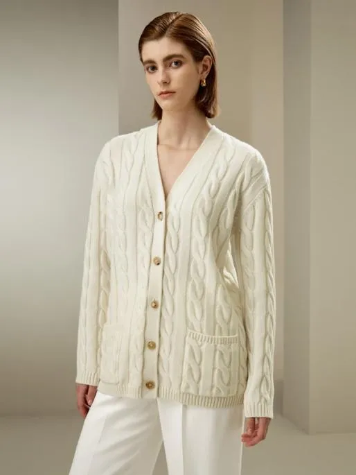Lilysilk CashmereWool Blend Cardigan Women Knitwear