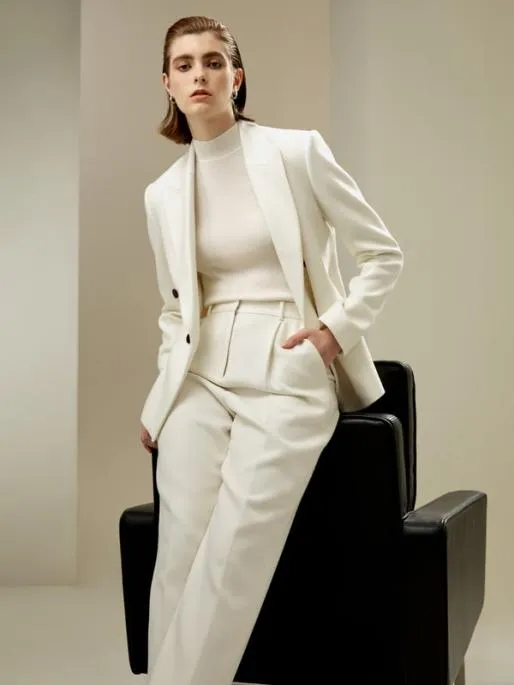 Lilysilk Elegant Medium Rise SilkWool Blend Business Trousers Women Essentials
