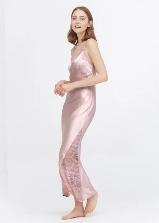 Lilysilk Full Length Silk Lacy Nightgown Women Nightdresses