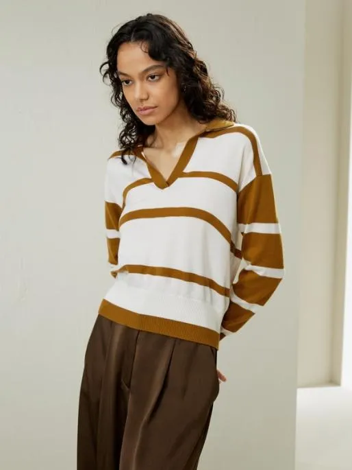 Lilysilk Merino Wool Sweater Polo Women Knitwear