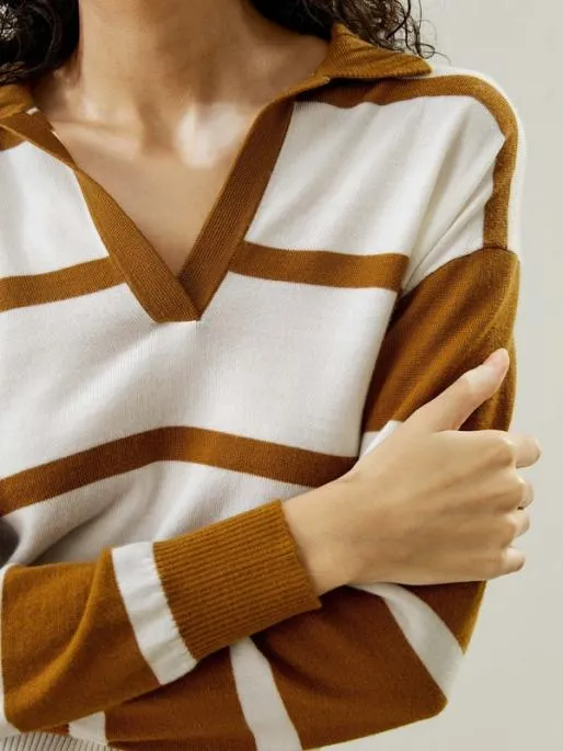 Lilysilk Merino Wool Sweater Polo Women Knitwear