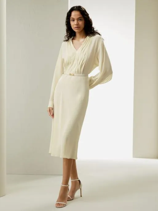 Lilysilk Minimalist Silk Midi Dress Women Jumpsuits Dresses