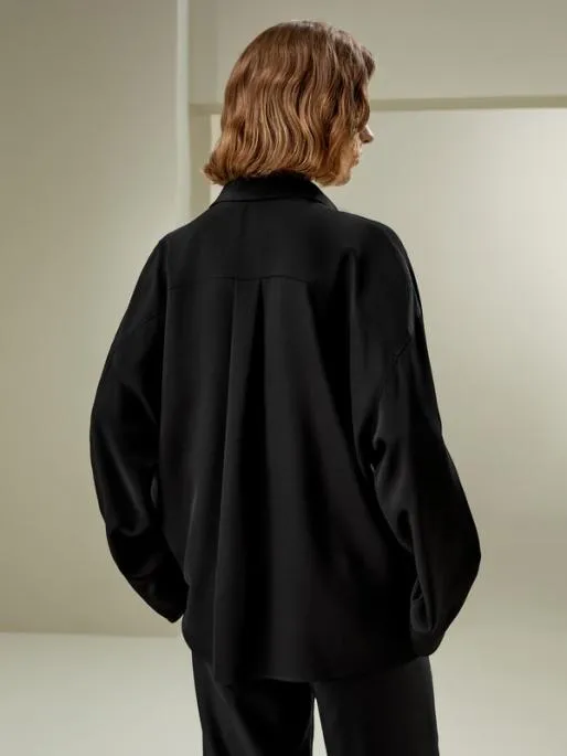 Lilysilk The Elegant Relaxed Drape Oversized Silk Shirt Women Blouses Shirts