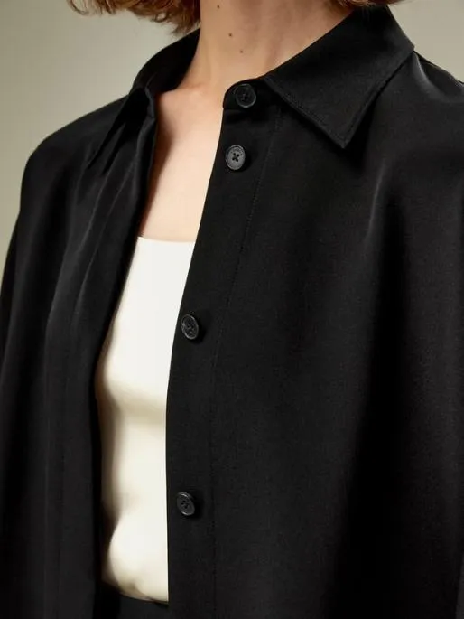 Lilysilk The Elegant Relaxed Drape Oversized Silk Shirt Women Blouses Shirts