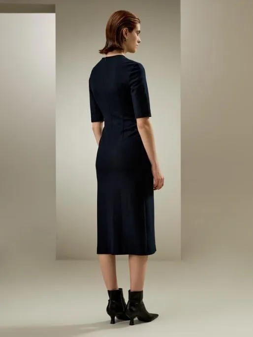 Lilysilk Twist Front Merino Wool Sheath Dress Women Jumpsuits Knitwear