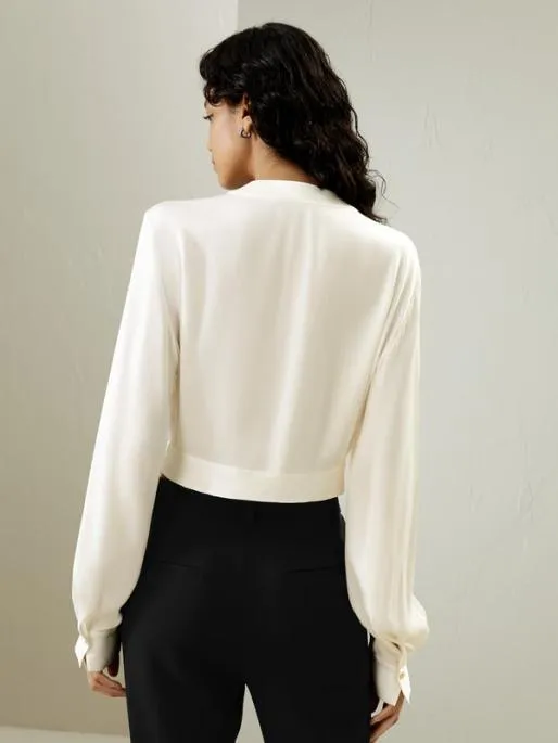Lilysilk Vneck Silk Blouse With Gathered Hem Women Blouses Shirts