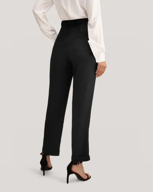 Lilysilk Women Tucked Tapered Silk Pants Women Essentials