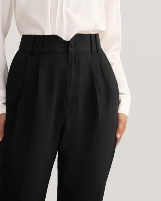 Lilysilk Women Tucked Tapered Silk Pants Women Essentials
