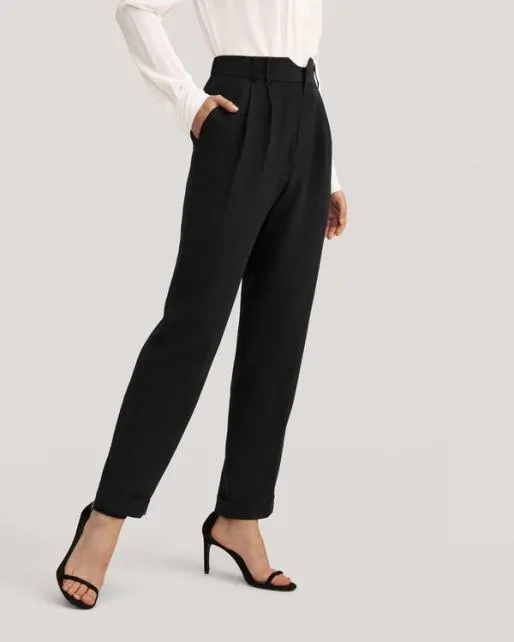 Lilysilk Women Tucked Tapered Silk Pants Women Essentials