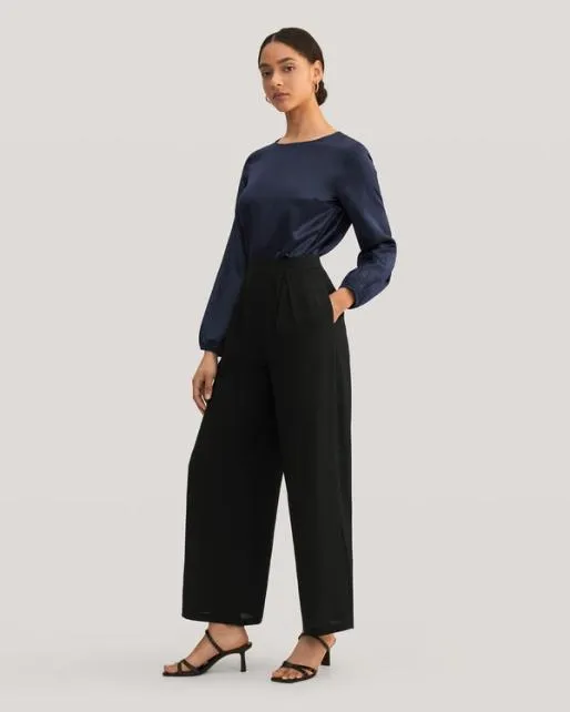 Lilysilk Womenx27s 100 Pure Silk Wide Leg Pants US Online Women Bottoms